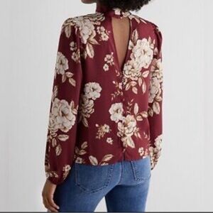 Express Burgundy Floral Blouse